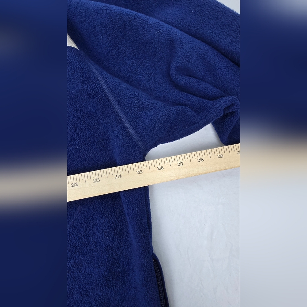 VTG Nautica Competition 1990'S Men's Quarter Zip Fleece Size Large Blue Orange - Picture 13 of 16